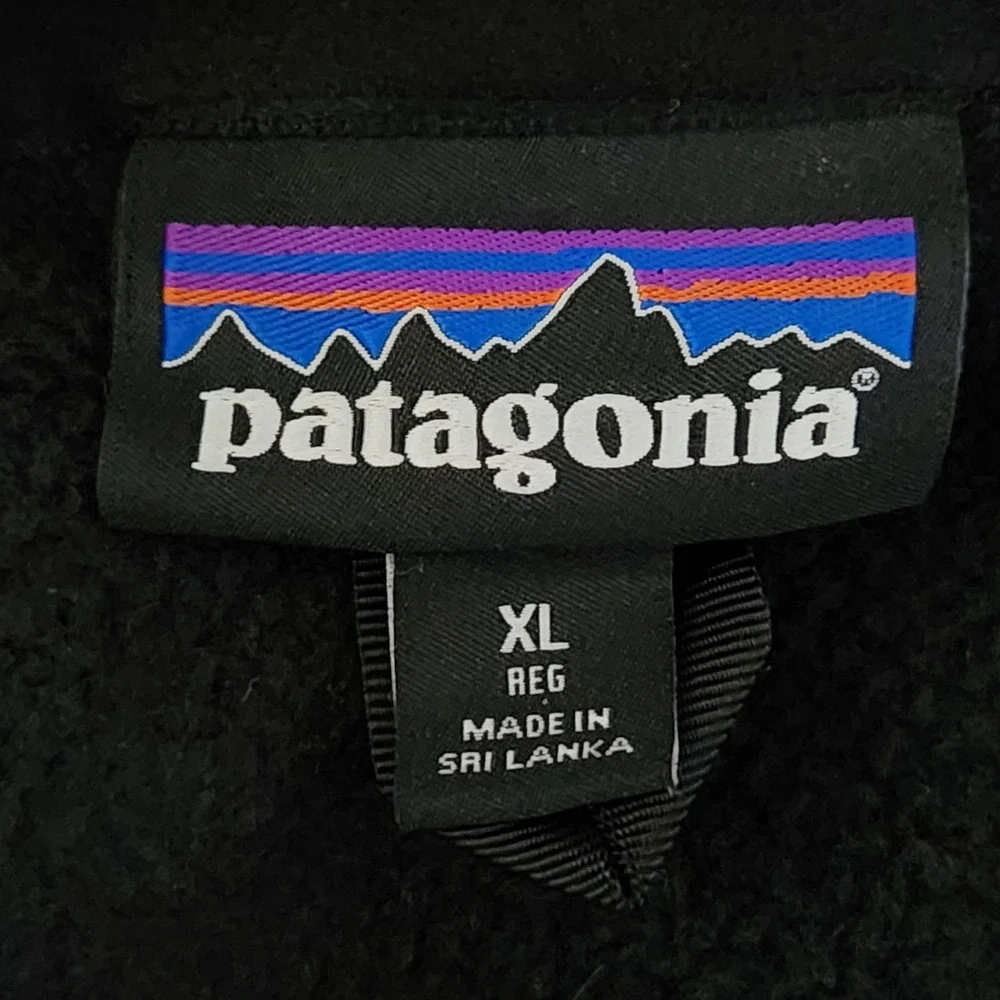 Patagonia Better Sweater Vest‎ Mens XL Black Full Zip Fleece Embroidered Logo
